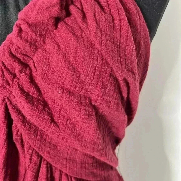 B. Original Maroon Gauzy Boho Halter Sleeveless Midi Dress NWT Size L - Picture 4 of 7